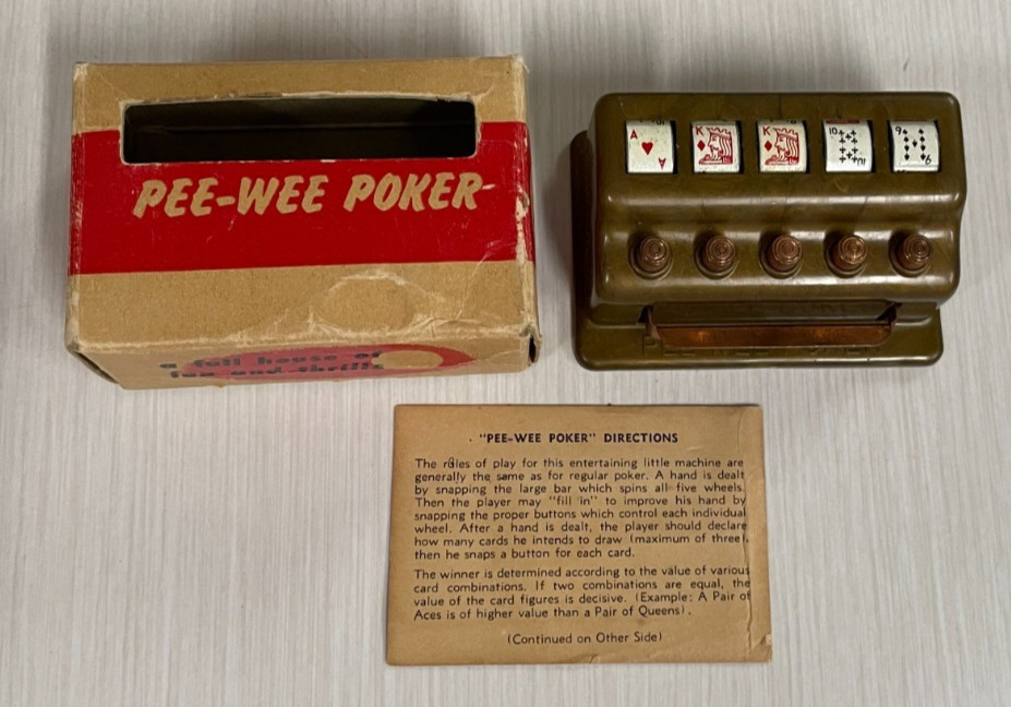 Vgt Pee Wee Poker Game in Original Box & Instructions Nice Condition Vegas