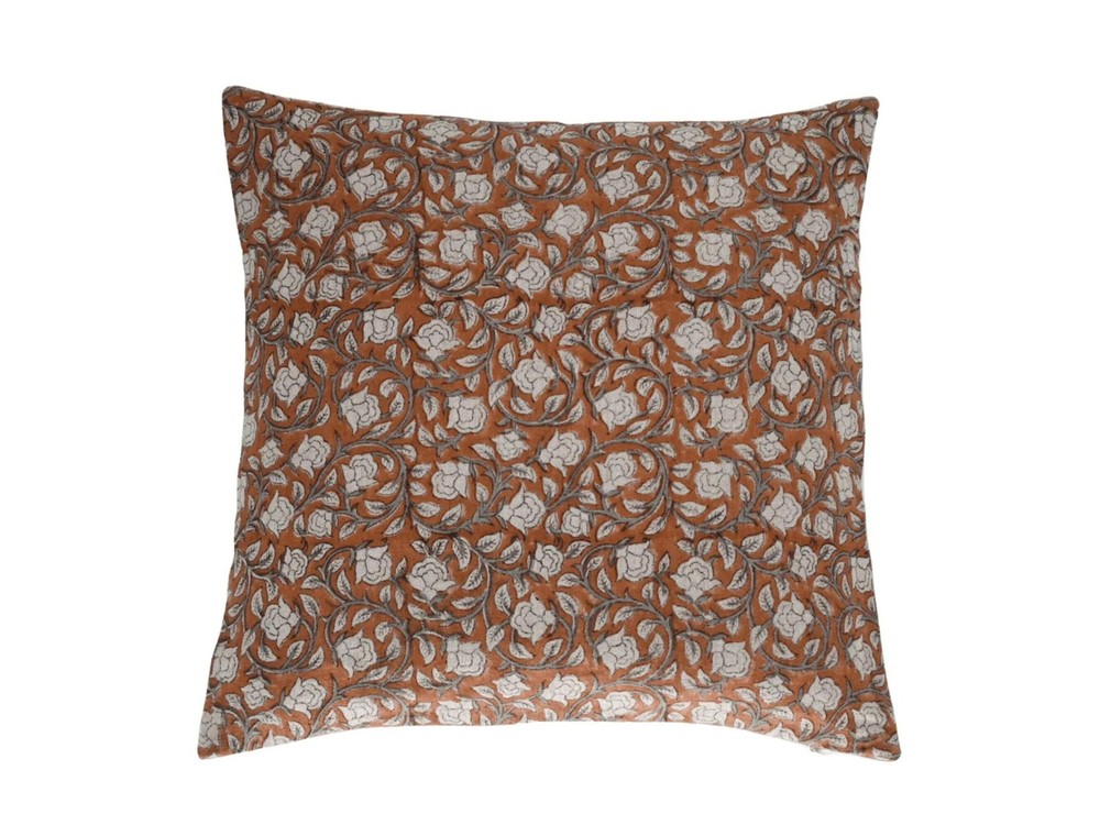 Clementine Block Print Pillow Cover