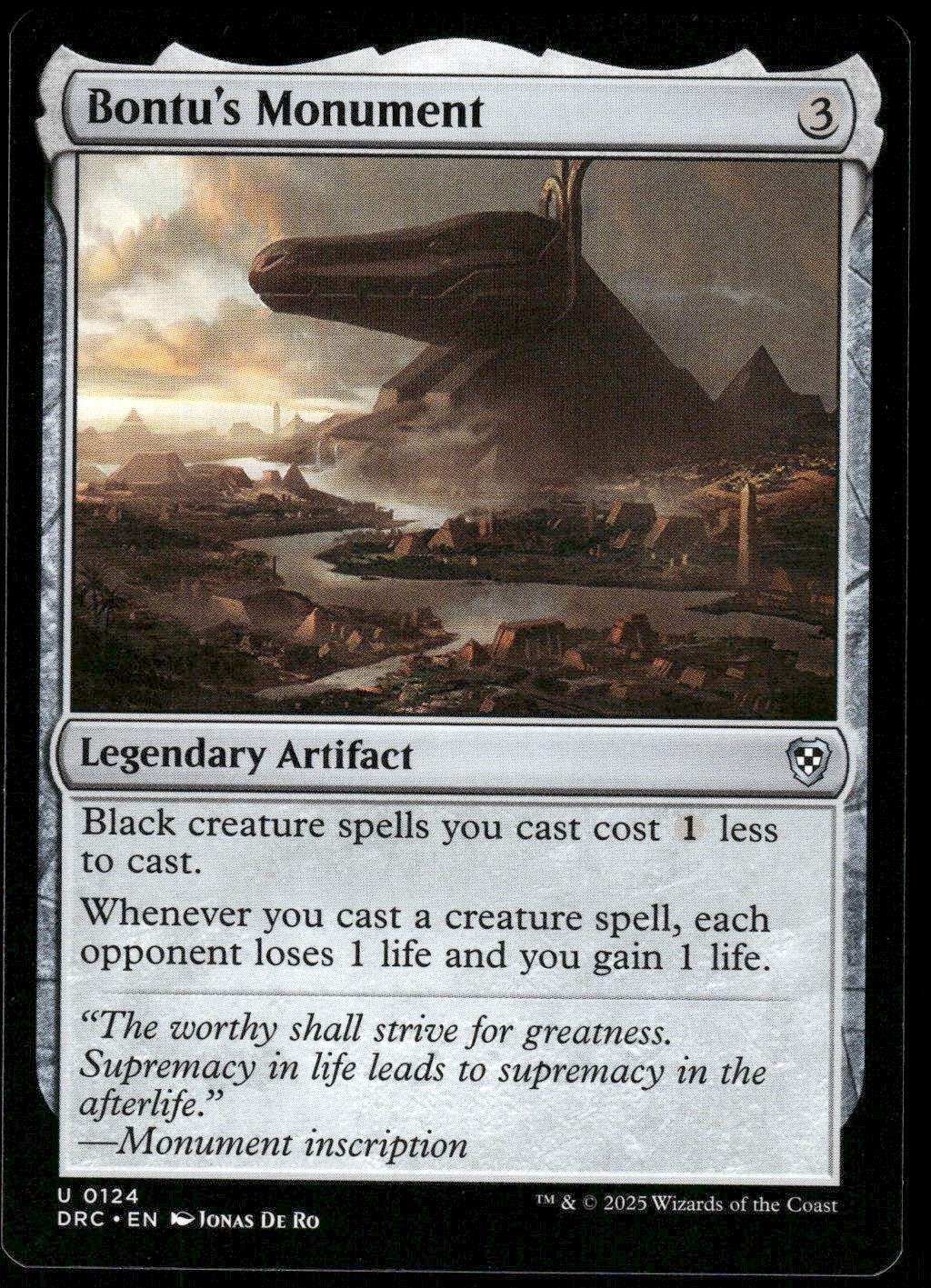x1 Bontu's Monument - Commander: Aetherdrift - NM - MTG