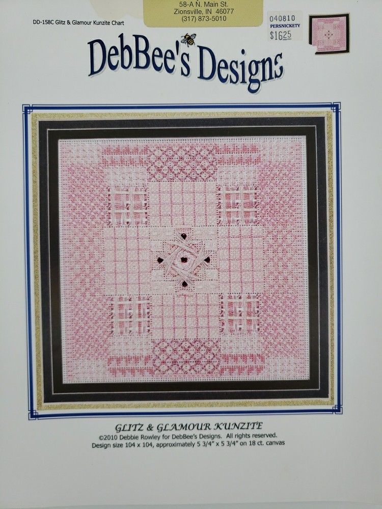 DebBee's Designs DD-158C Glitz & Glamour Kunzite Canvaswork Chart
