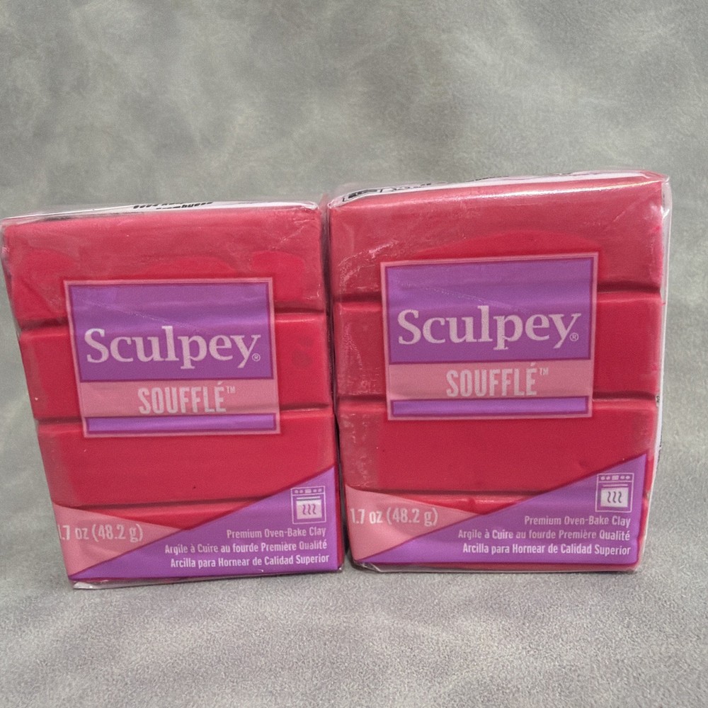 Sculpey Premo Raspberry 6004 Polymer Clay Oven Bake Modeling Clay 2 Pack