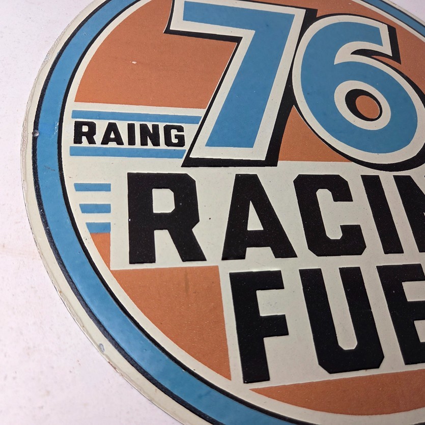 Vintage Union 76 Gasoline Sign - Porcelain Racing Fuel Gas Service Pump Sign