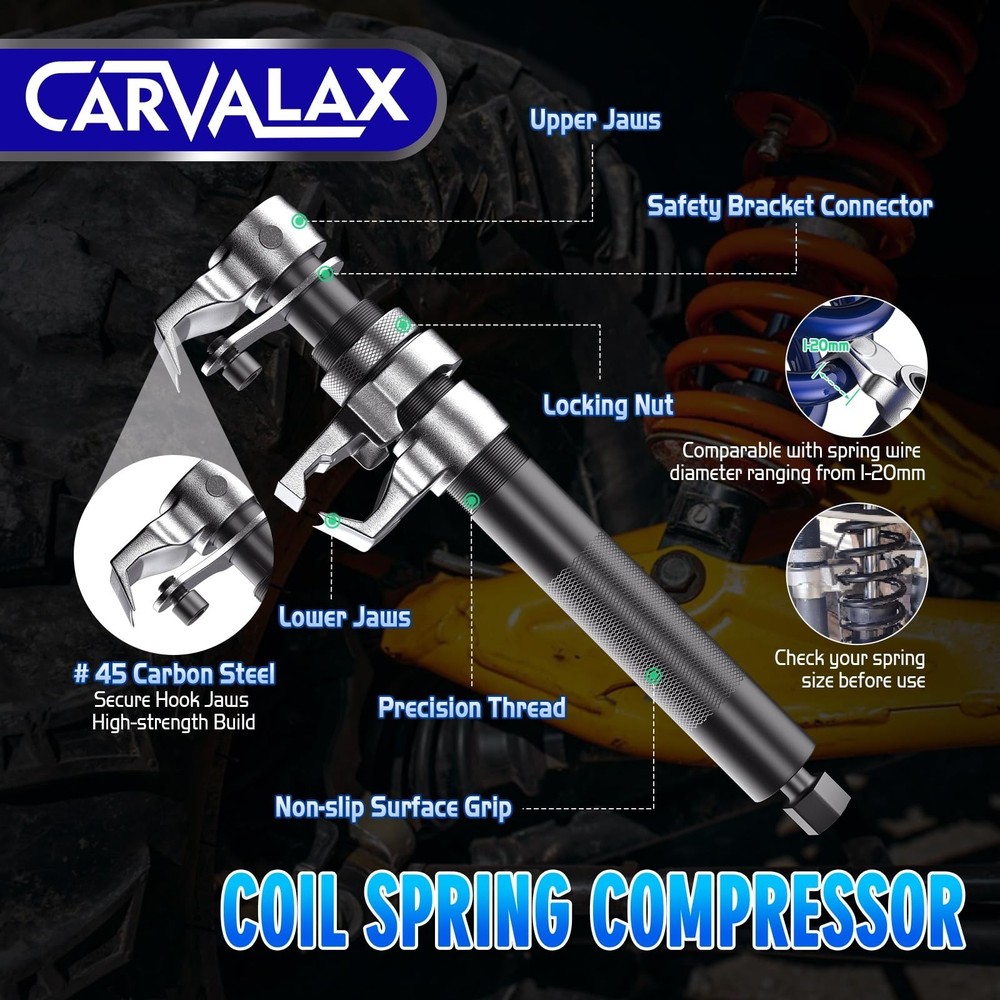 CARVALAX Coil Spring Compressor Tool, 2pcs Automotive Spring Compressor Set w...