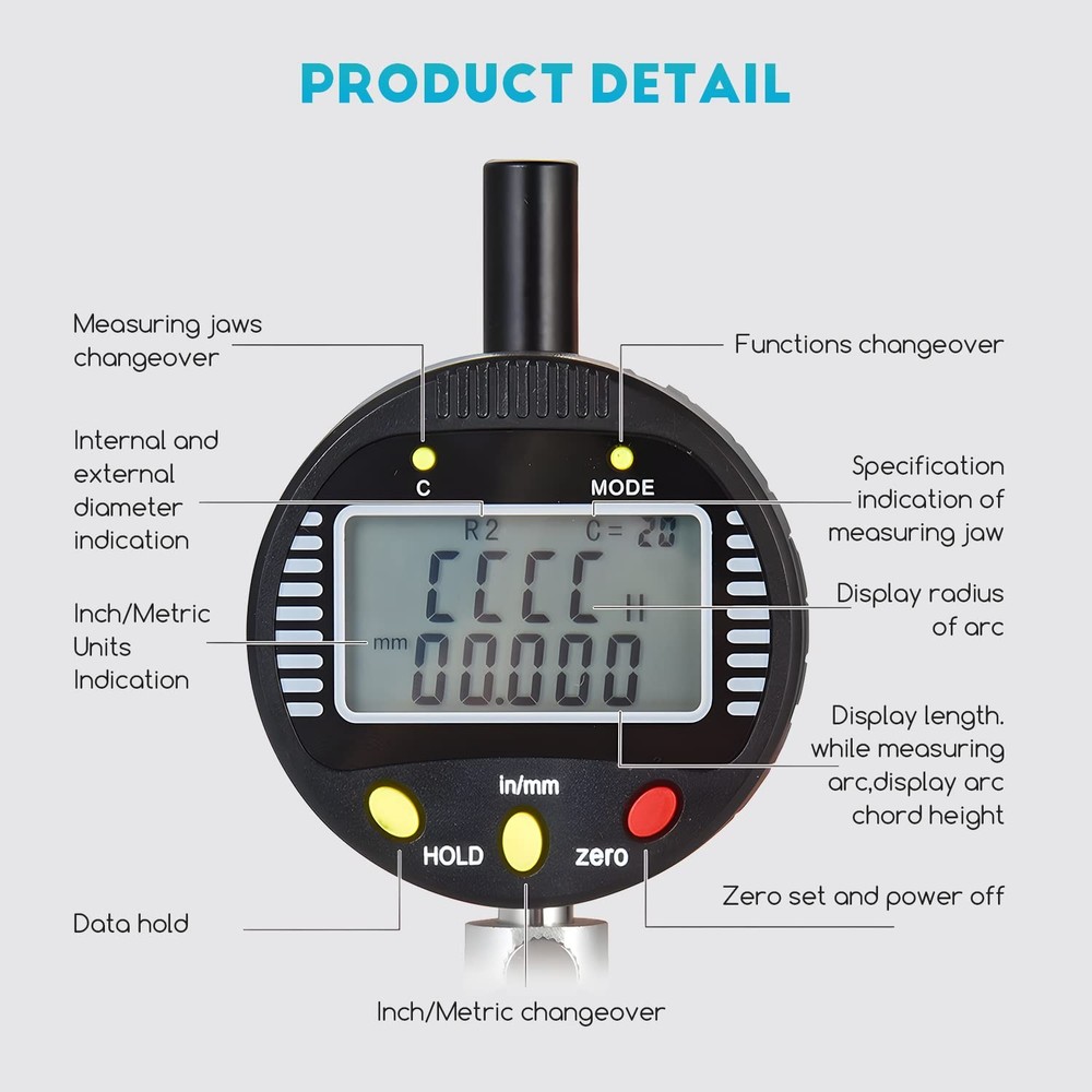 High accuracy digital radius gauge Electronic Inside and Outside Radius Gage ...