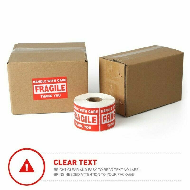 Fragile Stickers 1 Roll 500 2x3 Fragile Label Sticker Handle With Care Mailing