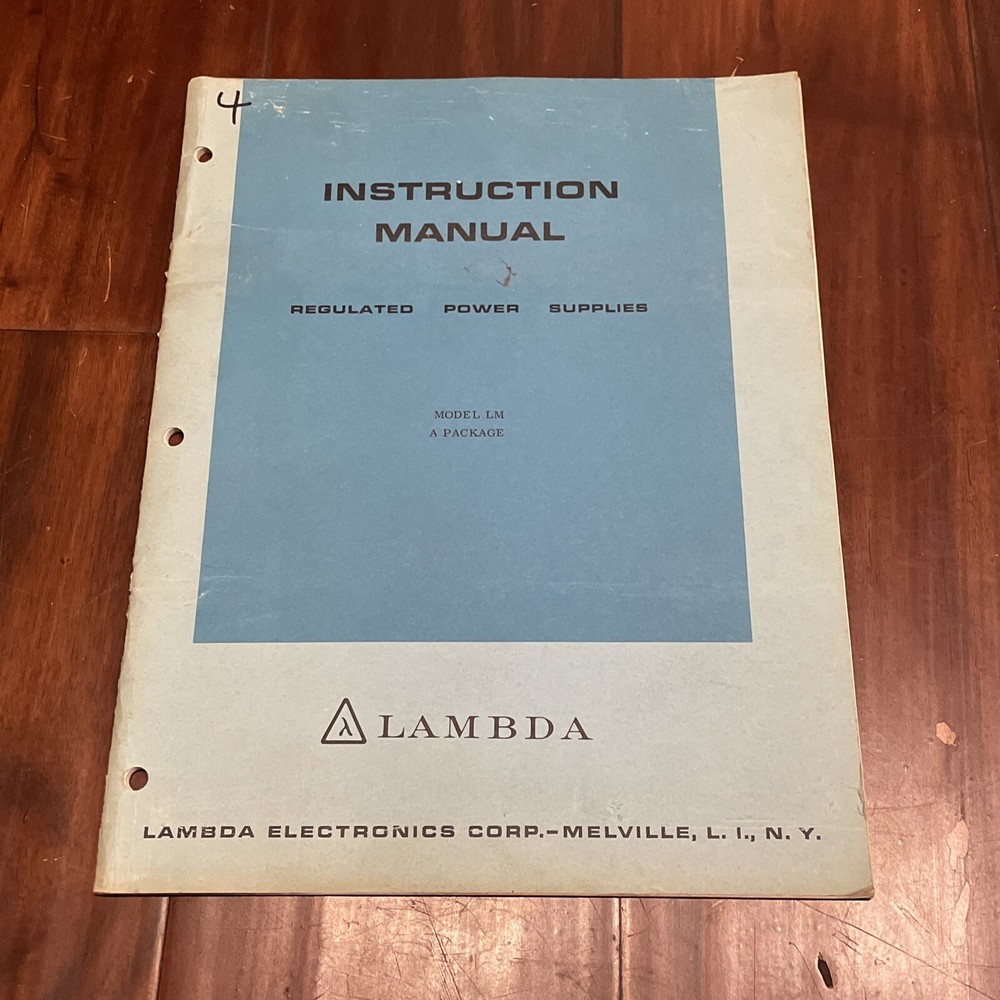 Lambda Model LM A Package Regulated Power Supplies Instruction Manual IM-LMA