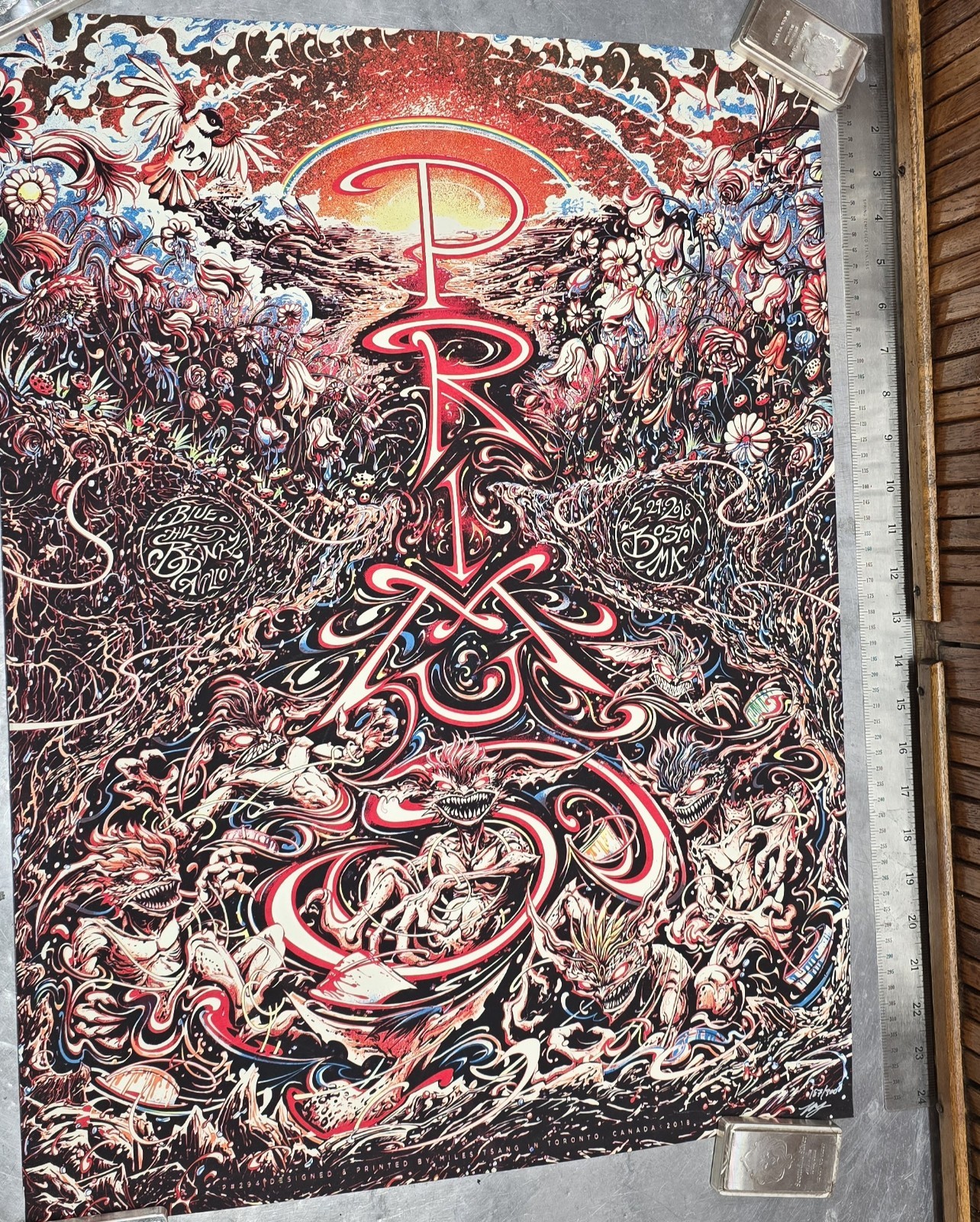 PRIMUS Signed Poster Boston MA Blue Hills Bank Pavilion 5-29-18 Miles Tsang