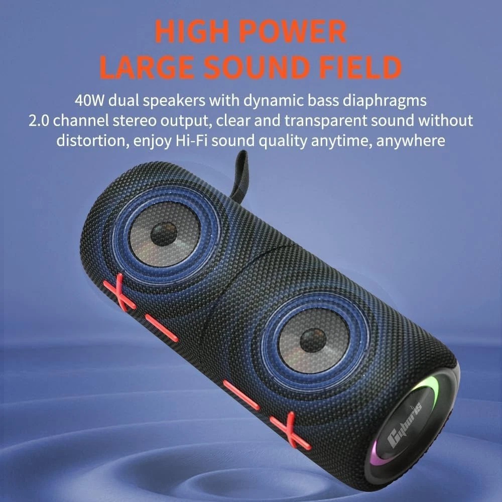 2 in 1 Portable Splittable 40W Dual Bluetooth Speaker, Waterproof Split...
