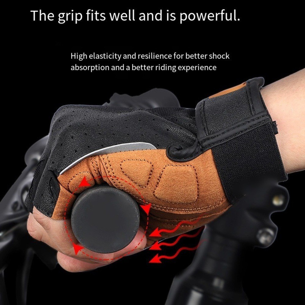 High Performance Short Finger Cycling Gloves with Shock Absorption Features