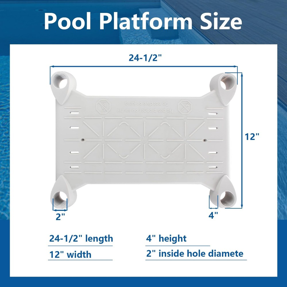 Platform Replacement for Above Ground BiltMor Swimming Pool Step (Gery)