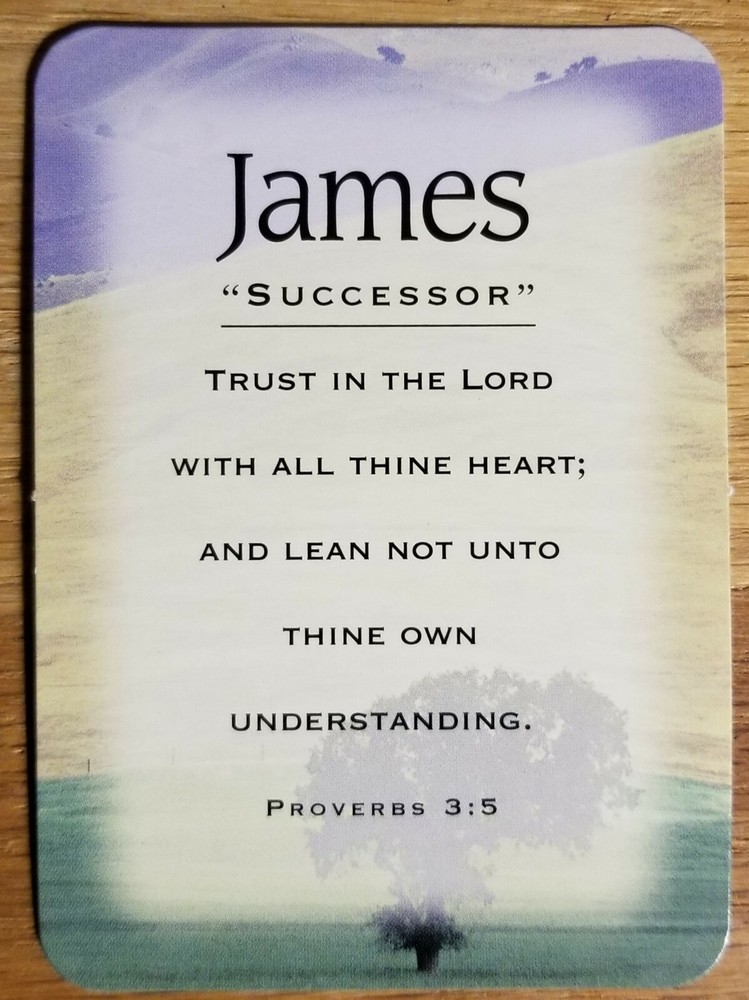 James 'Sucessor" Keepsake Name Card - Confirmation Birthday