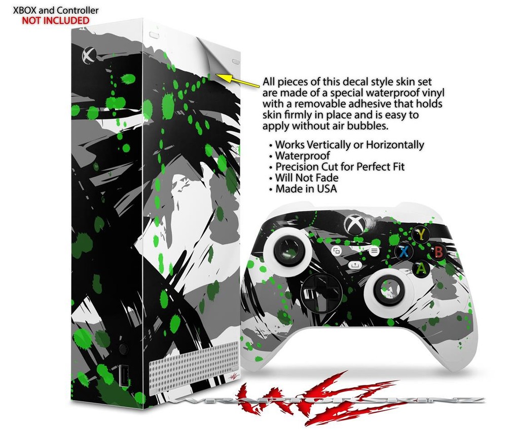 Skin Wrap for XBOX Series S Console Controller Abstract 02 Green