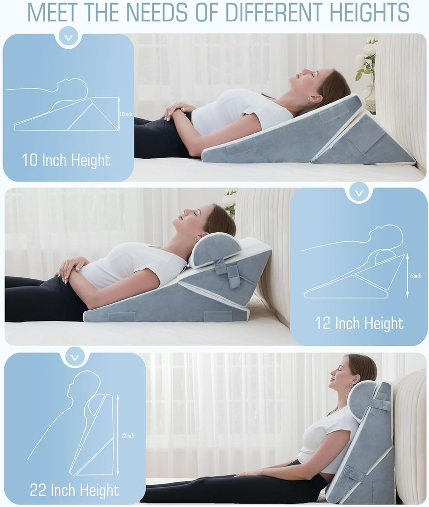 3Pcs Orthopedic Bed for Sleeping, Adjustable 9&12 Inch Memory Foam Post Surger