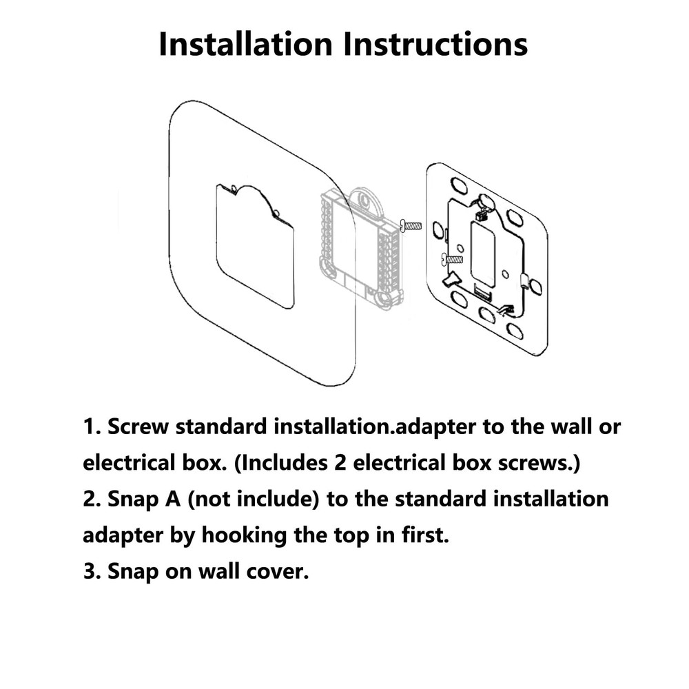 ARYEIELLSOW THP2400A1080 Large Cover Plate & Electrical Box Adaptor for White