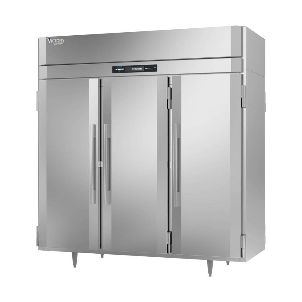 Victory RSA-3D-S1-PT-HC 78" Three Section Pass-Thru Refrigerator w/ 6 Solid S...