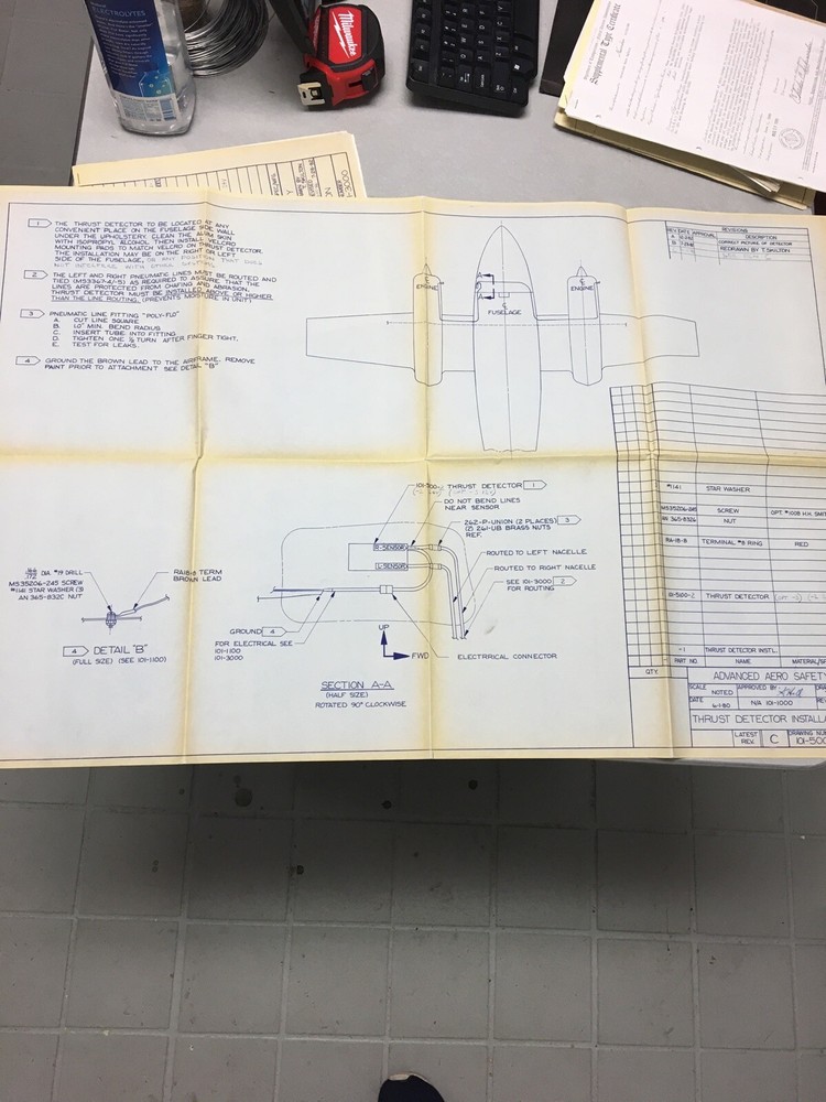 Supplemental Type Certificate SA1007NW Low Thrust Detector System Paperwork