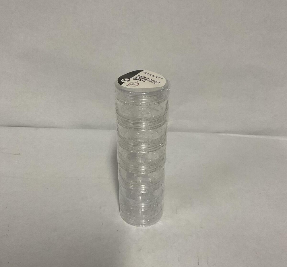 Stackable Clear 6 Pc Storage Containers Pills Beads Crafts Findings Small 1.5"