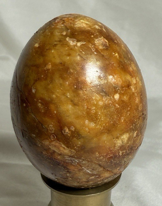 Alabaster Brown Orange Marble Stone Egg