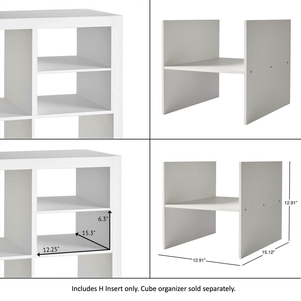 H Shelf Cube Organizer Insert White Texture Easy To Assemble and Install