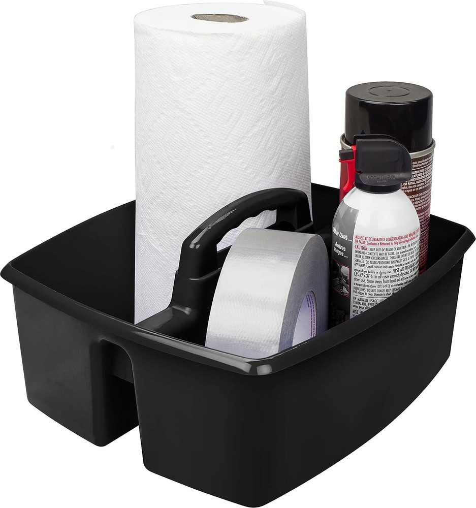 2-Compartment Large Cleaning Caddy – Multipurpose Supply Organizer with Handl...