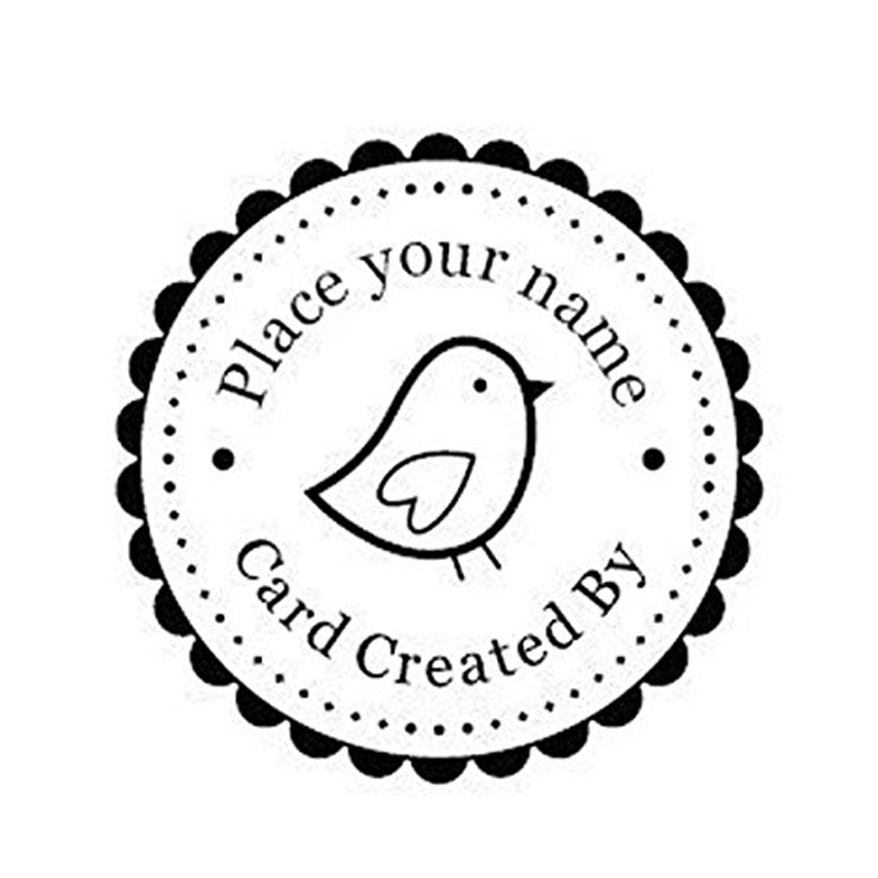 New Custom Your Name with - Card Created By - Round Self inking Rubber Stamp -01