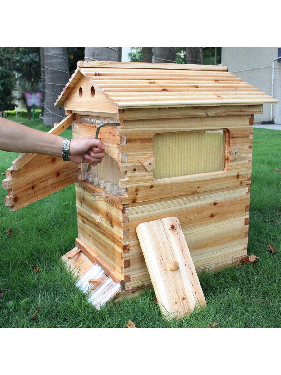 7 x Auto Beehive Frames Bee Hive + Beekeeping Hive Cedarwood Brood Box Super Box