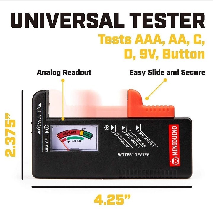 Universal - Battery Tester For AA AAA C D 9V Button Cell Batteries USA - Checker