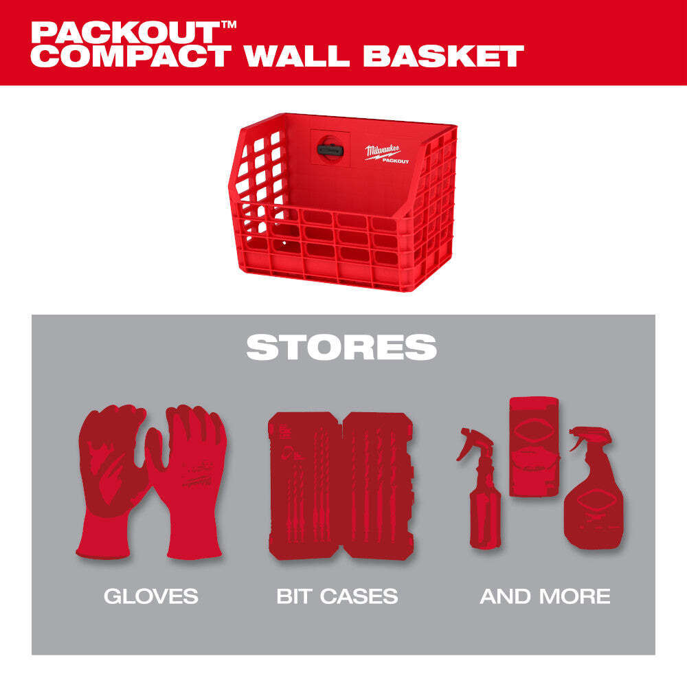 Milwaukee 48-22-8342 PACKOUT Compact Wall Mounted Tool Storage Basket