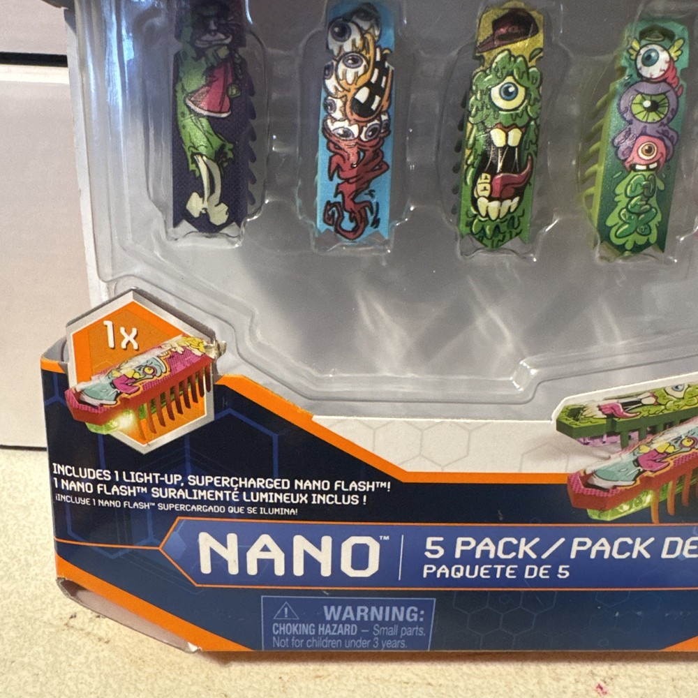 2023 Hex Bots Hex Bug NANO 5 Pack 4 MiniBots & Bonus Flash Bot ROBOT MOVING BUGS