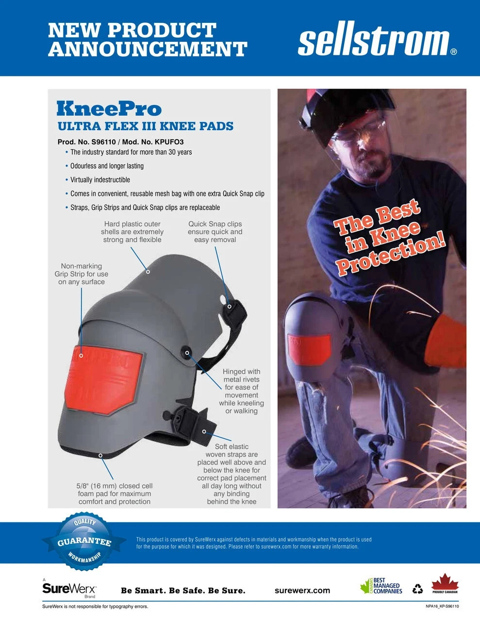 Sellstrom KneePro Ultra Flex III Knee Pads - Grey (KPUFO3)