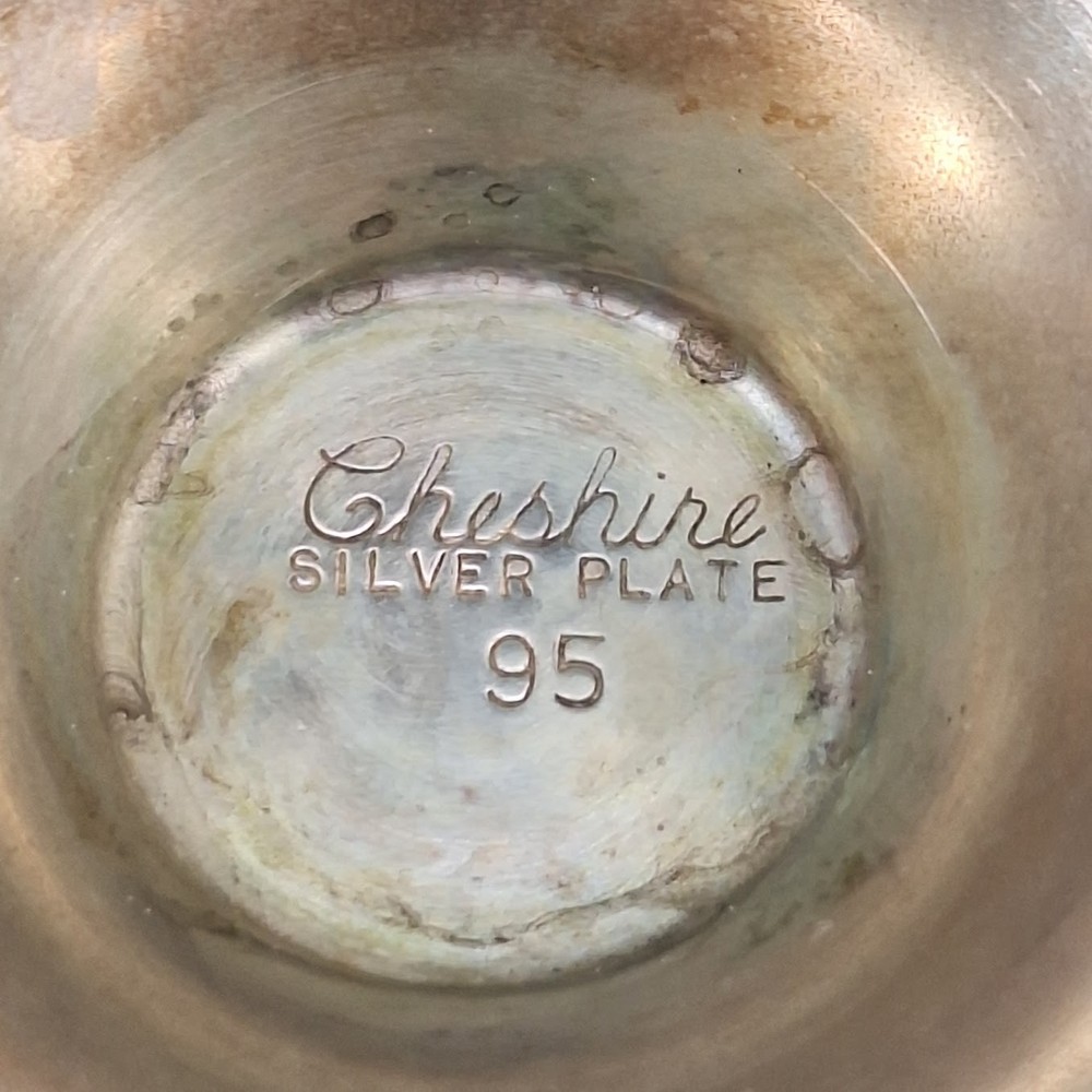 Vintage Art Deco Cheshire Silver Plate Pedestal Dish Compote Comport