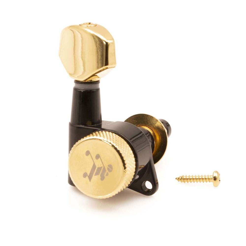 Tone Ninja 20:1 Locking Tuners, 7 String Inline set, Black and Gold