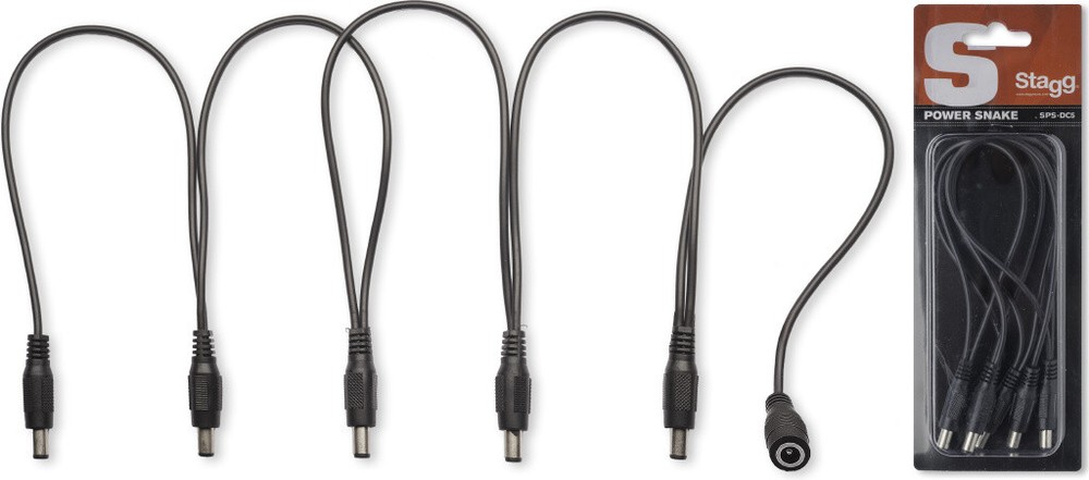 Network distribution cable for 5 effect pedals
