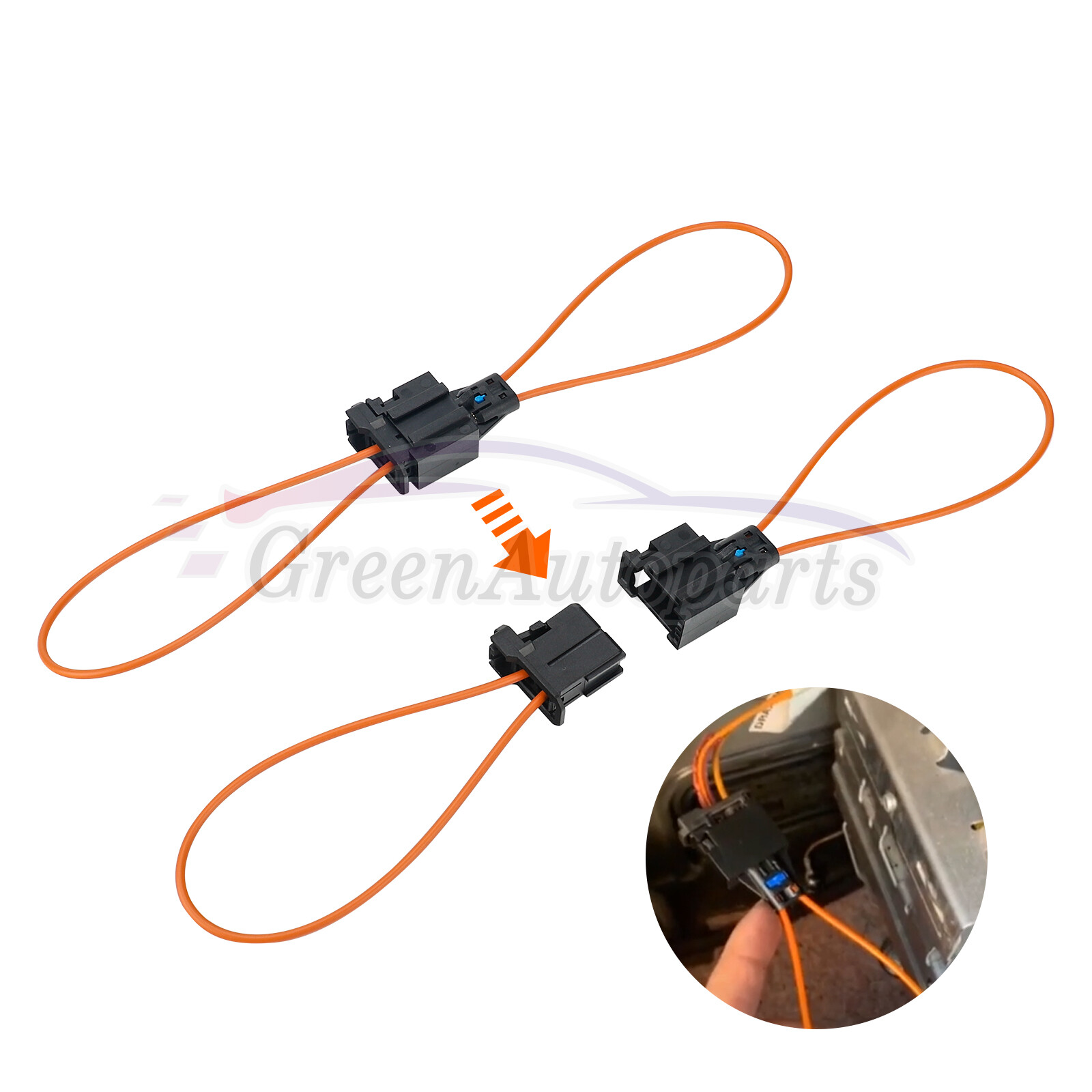 2X For BMW MERCEDES MOST Diagnostic Kit Fiber Optic Loop Bypass Male Female Plug