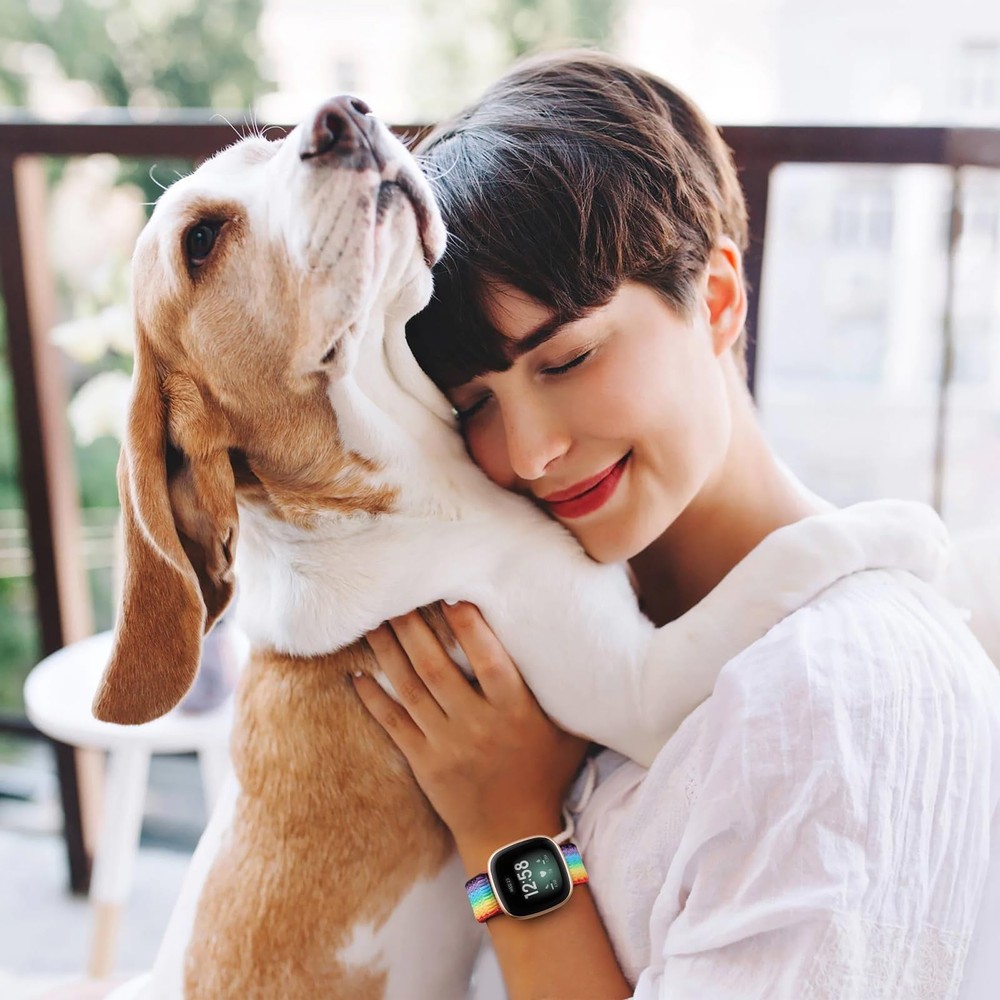 5 Pack Elastic Bands Compatible with Fitbit Versa 4/Fitbit Versa 3/Fitbit Sen...