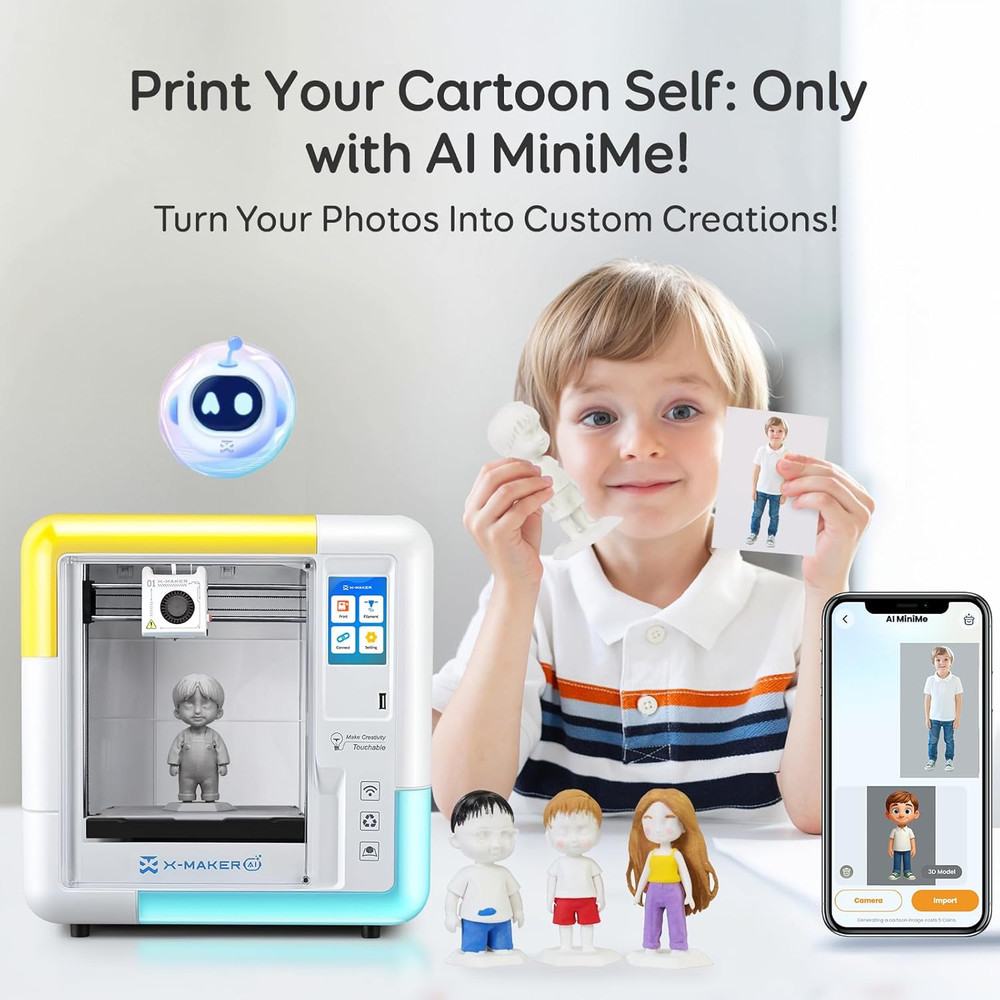 3D Printer for Kids & Beginners, Ai-Powered Fully Assembled 3D Printer with up t