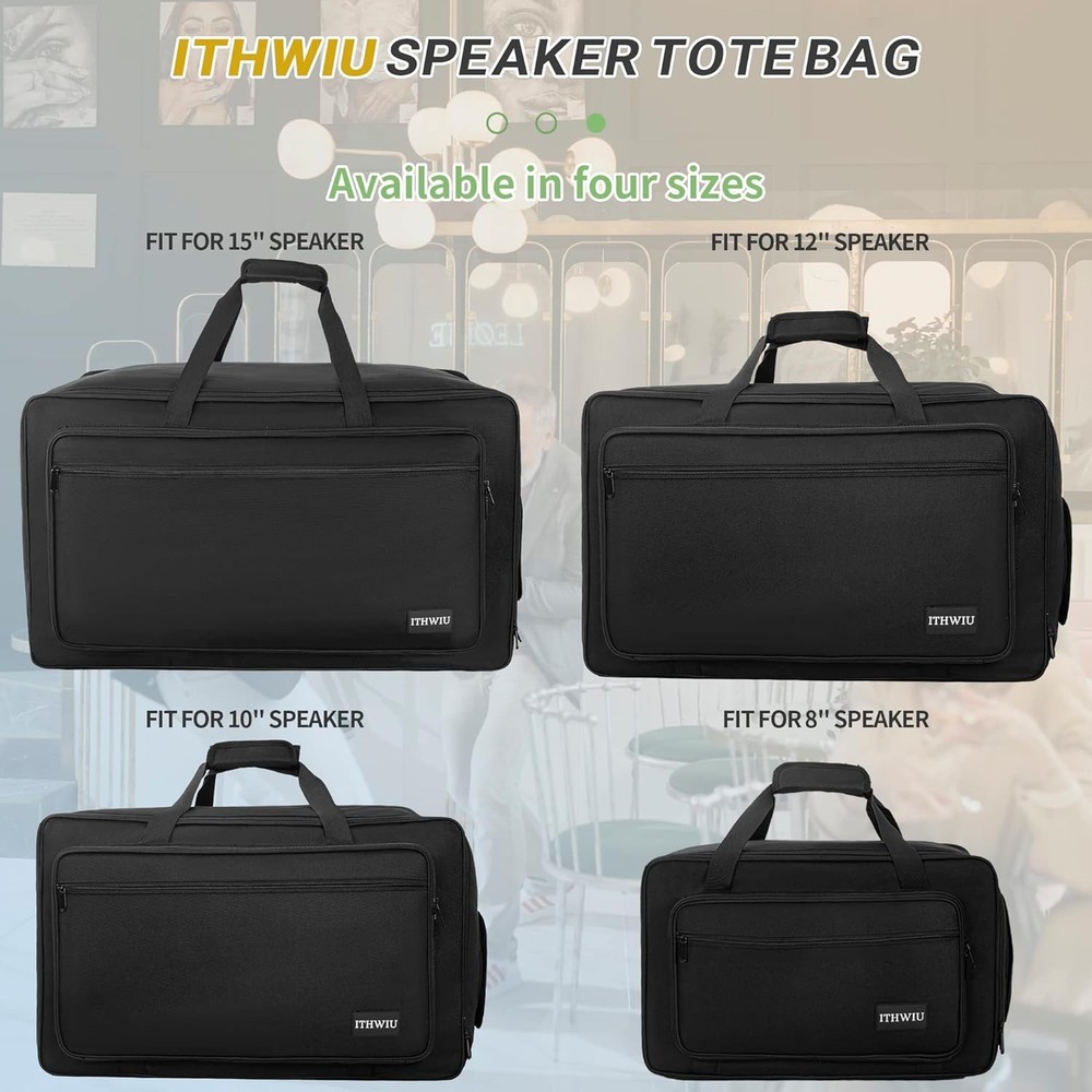 Speaker Carrying Bag with Thickened Sponge for Compact 8" Speaker Cabinets; ...