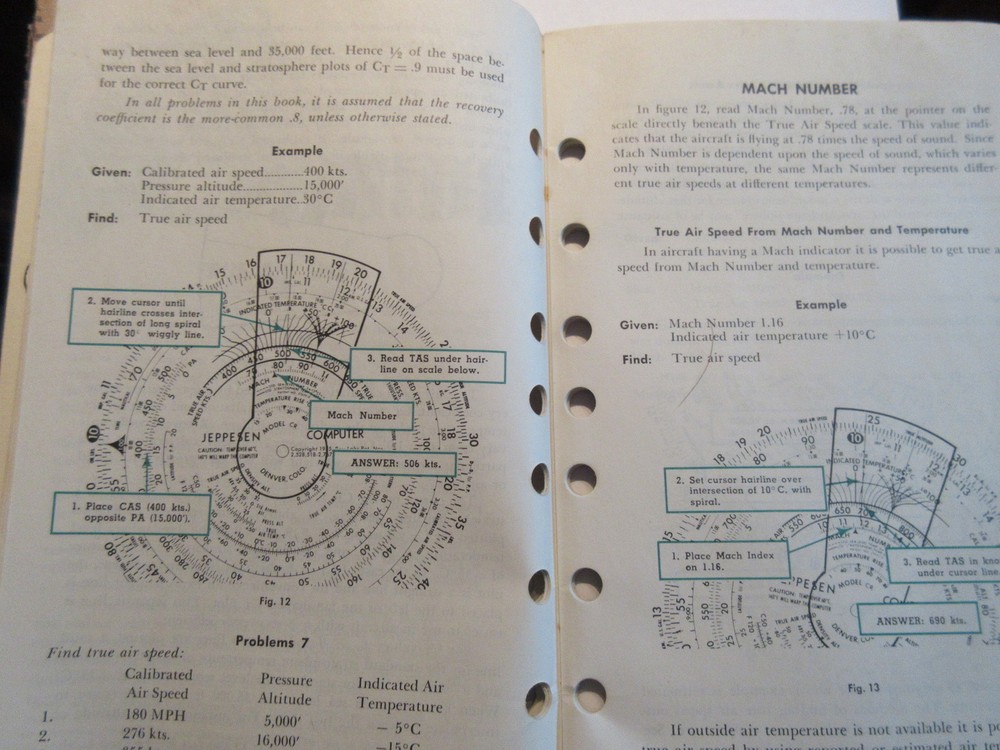 Vintage Jeppesen Model Flight Computer booklet INSTRUCTION GUIDE 1960