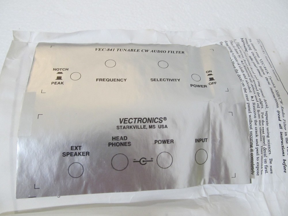 VECTRONICS / MFJ Kit Cabinet Case Enclosure VEC-841KC for VEC-841K Audio Filter