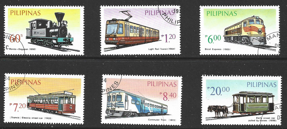 PHILIPPINES -1984 Rail Transport  - USED COMPLETE SET