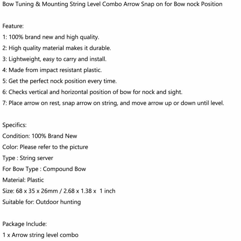Bow Tuning and Mounting String Level Combo Archery Compound Bow Arrow Level USA