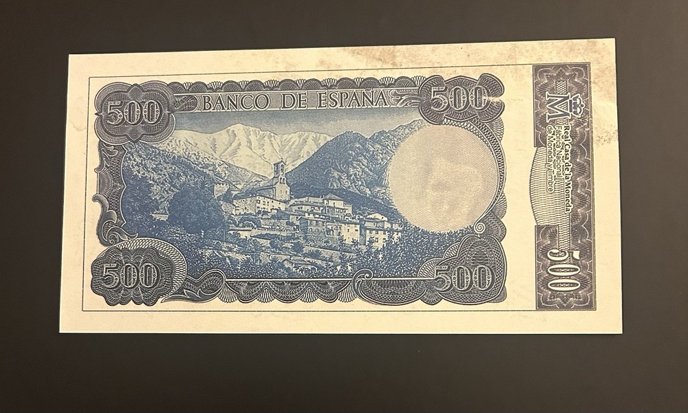 500 pesetas, reproduction, 1971