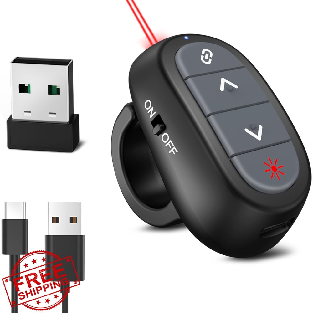 Wireless Presenter Clicker Laser Pointer PowerPoint PPT Mac Laptop Remote