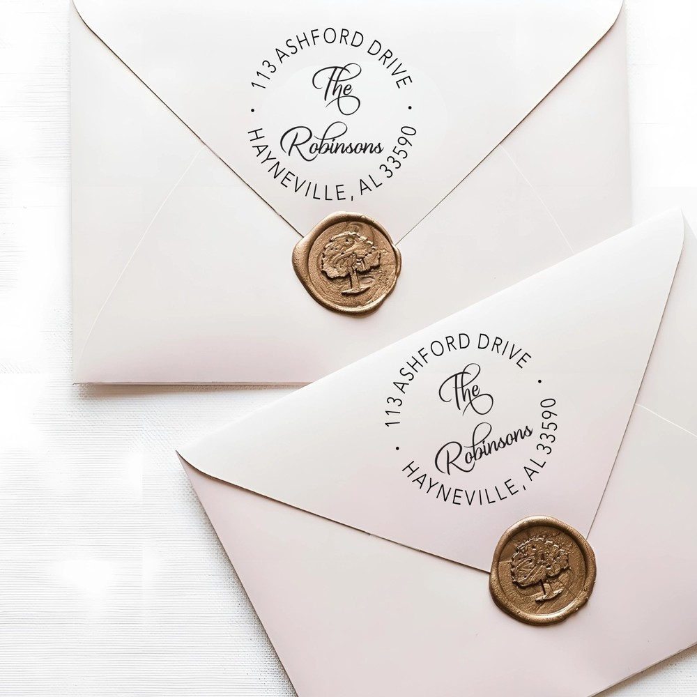 Custom Round Address Stamp Return Address Stamp Personalized Address Stamper