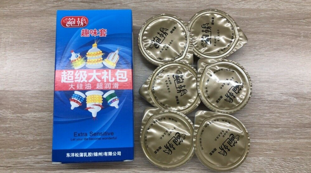 6pc Sensitive Orgasm Thin Latex Condoms Dotted Ribbed Stimulate Vaginal US ship