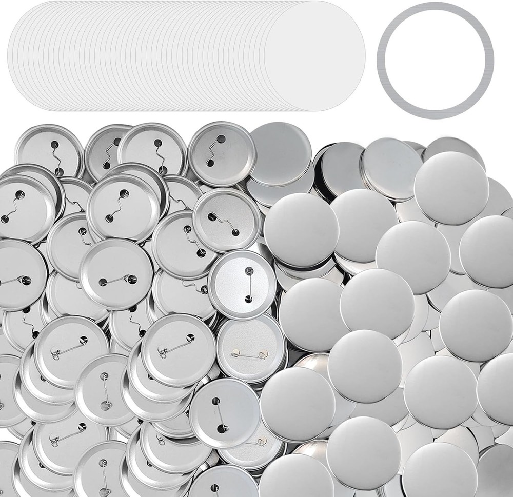 75mm Button Maker Supplies - 100 Sets for Creative Custom Badge Projects