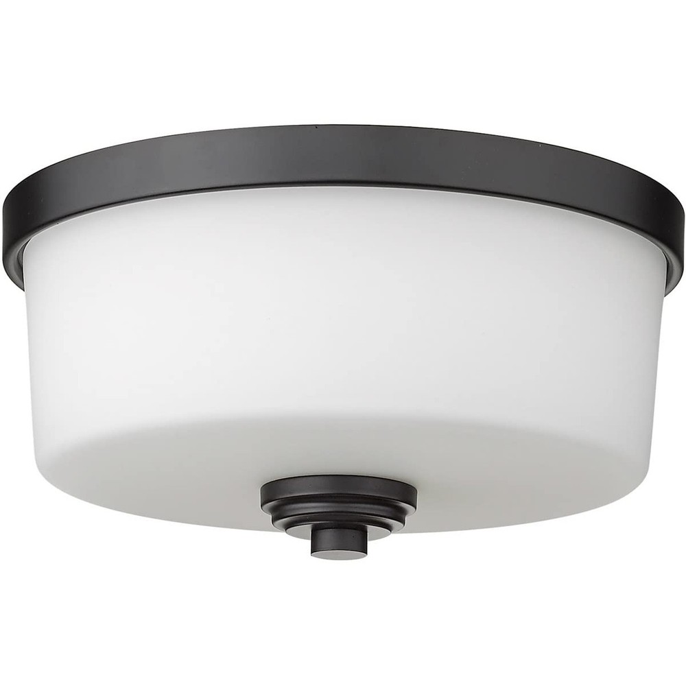 Z-Lite 2 Light Flush Mount 220F2-MB, Black,12" Round