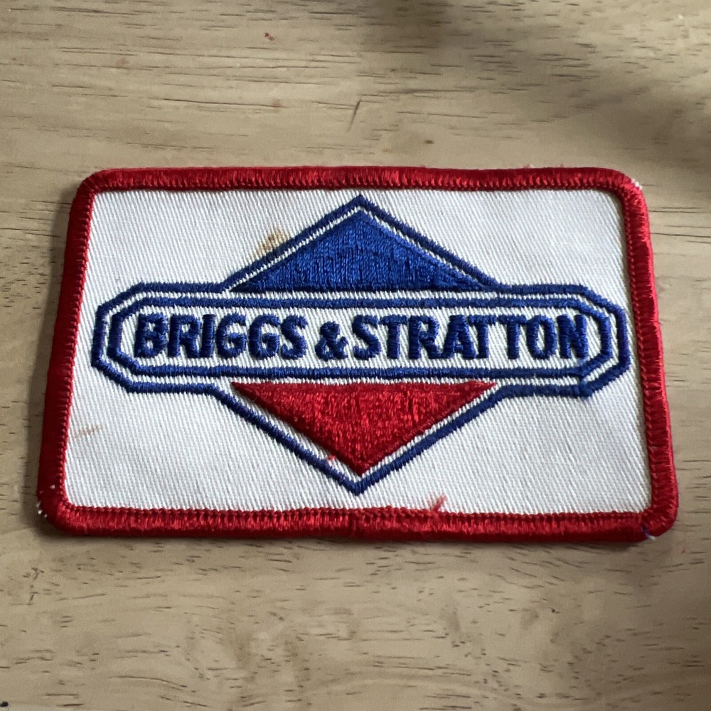 Briggs & Stratton Logo Patch Vintage Blue On Top Red On Bottom
