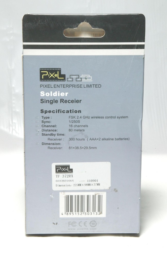 Pixel TF-372RX Soldier Wireless Flash Trigger & Remote F/ Nikon. Single Receiver