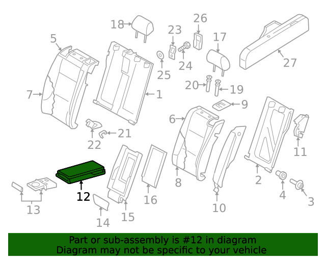 Genuine Audi Armrest 8U0-885-081-E-QT7